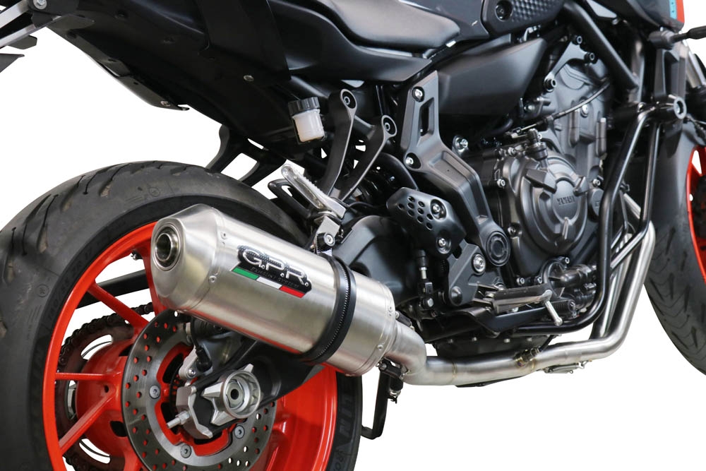 GPR exhaust compatible with  Yamaha Mt-07  2014-2016, Satinox , Homologated legal full system exhaust, including removable db killer 