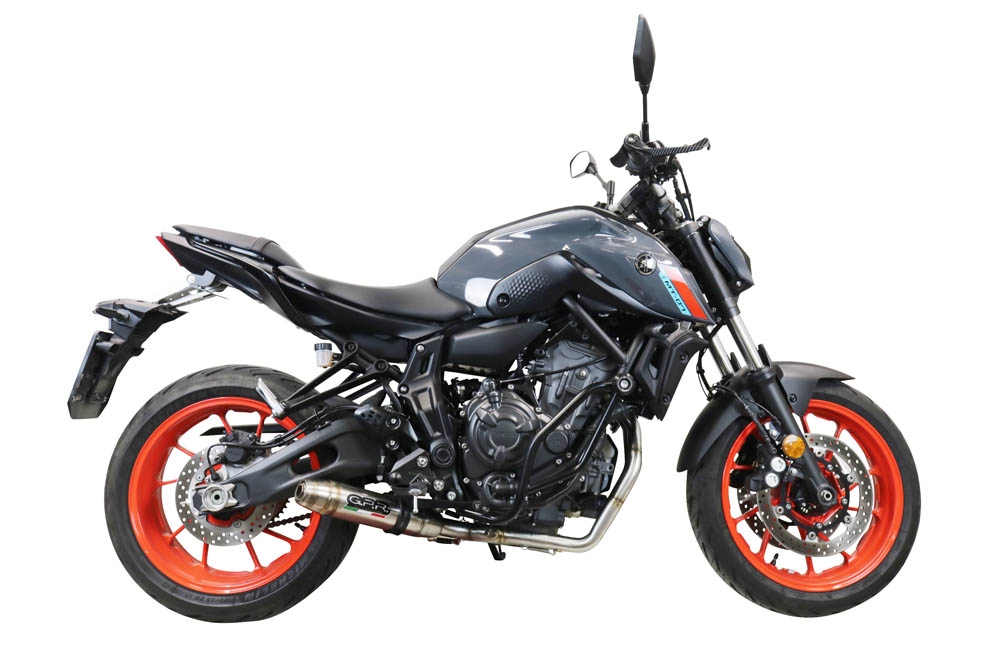 GPR exhaust compatible with  Yamaha Mt-07  2021-2024, Deeptone Inox, full system exhaust legal for UK and non-EU countries including removable db killer 