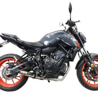 GPR exhaust compatible with  Yamaha Mt-07  2021-2024, Deeptone Inox, full system exhaust legal for UK and non-EU countries including removable db killer 