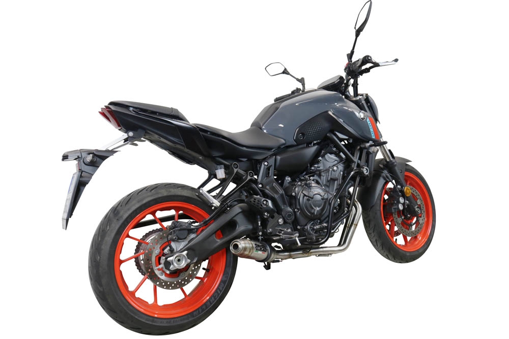 GPR exhaust compatible with  Yamaha Mt-07  2021-2024, Deeptone Inox, full system exhaust legal for UK and non-EU countries including removable db killer 