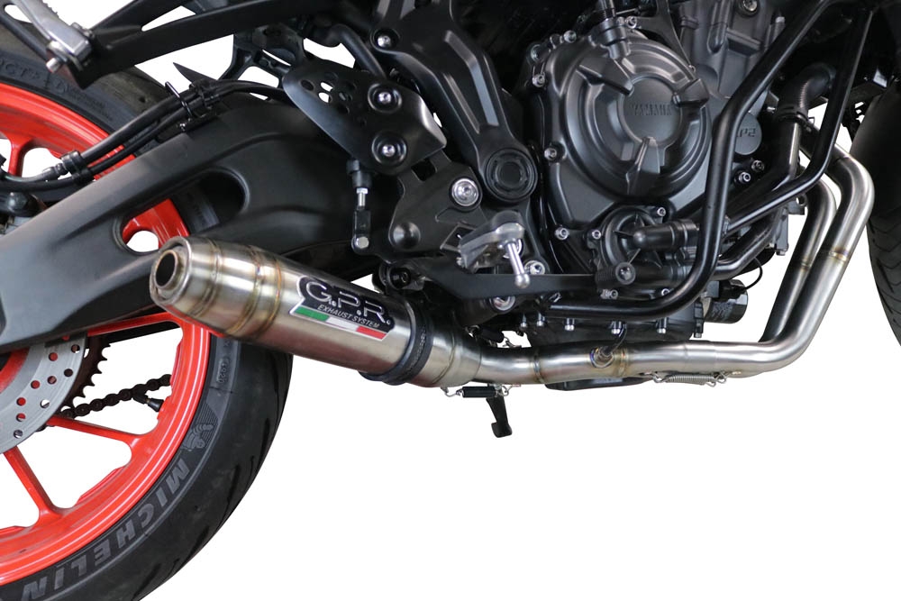 GPR exhaust compatible with  Yamaha Mt-07  2021-2024, Deeptone Inox, full system exhaust legal for UK and non-EU countries including removable db killer 