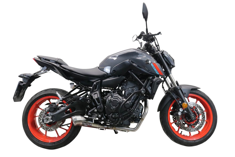 GPR exhaust compatible with  Yamaha Mt-07  2021-2024, Powercone Evo, full system exhaust legal for UK and non-EU countries including removable db killer 