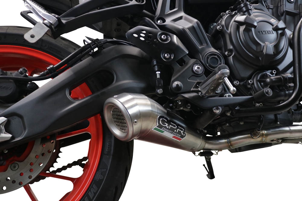 GPR exhaust compatible with  Yamaha Mt-07  2021-2024, Powercone Evo, full system exhaust legal for UK and non-EU countries including removable db killer 