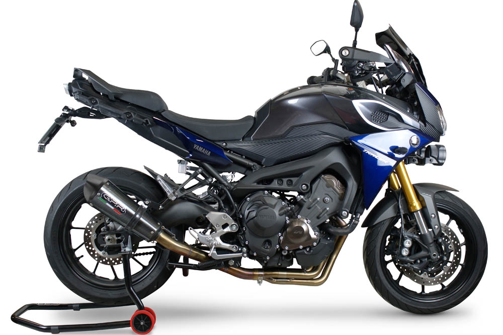 GPR exhaust compatible with  Yamaha Tracer 9 GT 2021-2024, GP Evo4 Poppy, Homologated legal full system exhaust, including removable db killer and catalyst 