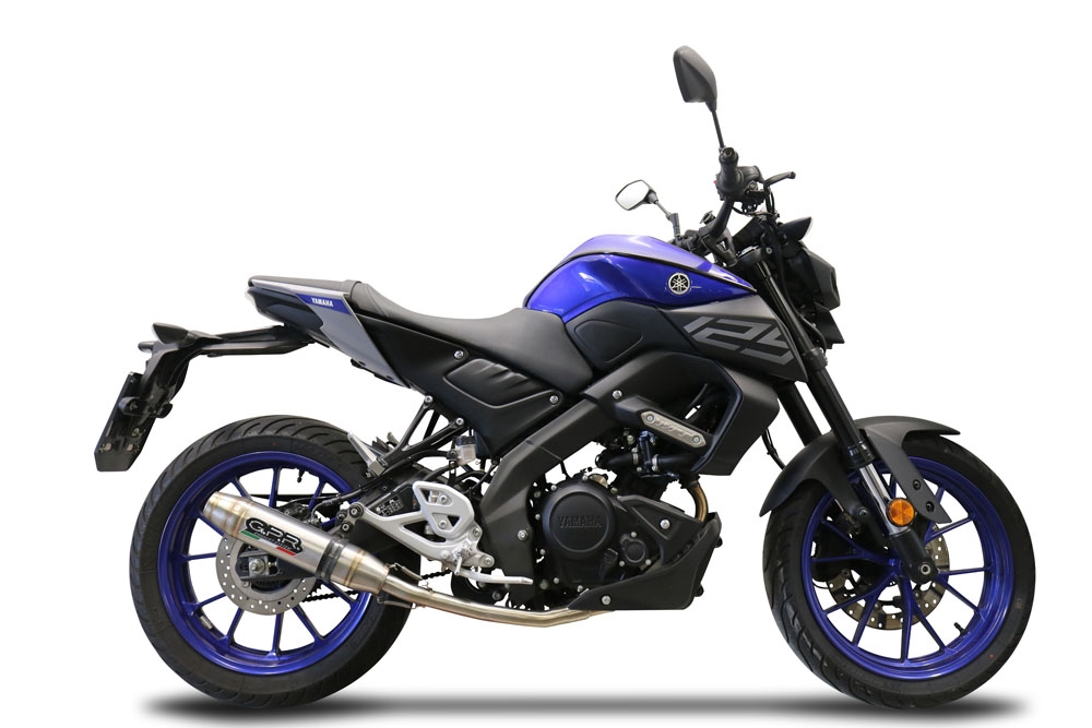 GPR exhaust compatible with  Yamaha Mt 125 2020-2020, Deeptone Inox, Homologated legal full system exhaust, including removable db killer and catalyst 