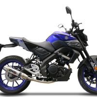 GPR exhaust compatible with  Yamaha Mt 125 2020-2020, Deeptone Inox, Homologated legal full system exhaust, including removable db killer and catalyst 