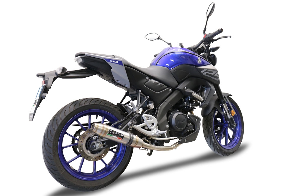 GPR exhaust compatible with  Yamaha Mt 125 2020-2020, Deeptone Inox, Homologated legal full system exhaust, including removable db killer and catalyst 