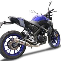 GPR exhaust compatible with  Yamaha Mt 125 2020-2020, Deeptone Inox, Homologated legal full system exhaust, including removable db killer and catalyst 