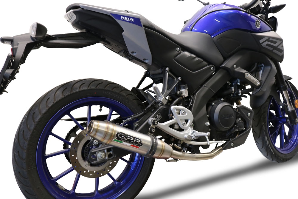 GPR exhaust compatible with  Yamaha Mt 125 2020-2020, Deeptone Inox, Homologated legal full system exhaust, including removable db killer and catalyst 