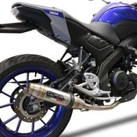 GPR exhaust compatible with  Yamaha Mt 125 2020-2020, Deeptone Inox, Homologated legal full system exhaust, including removable db killer and catalyst 