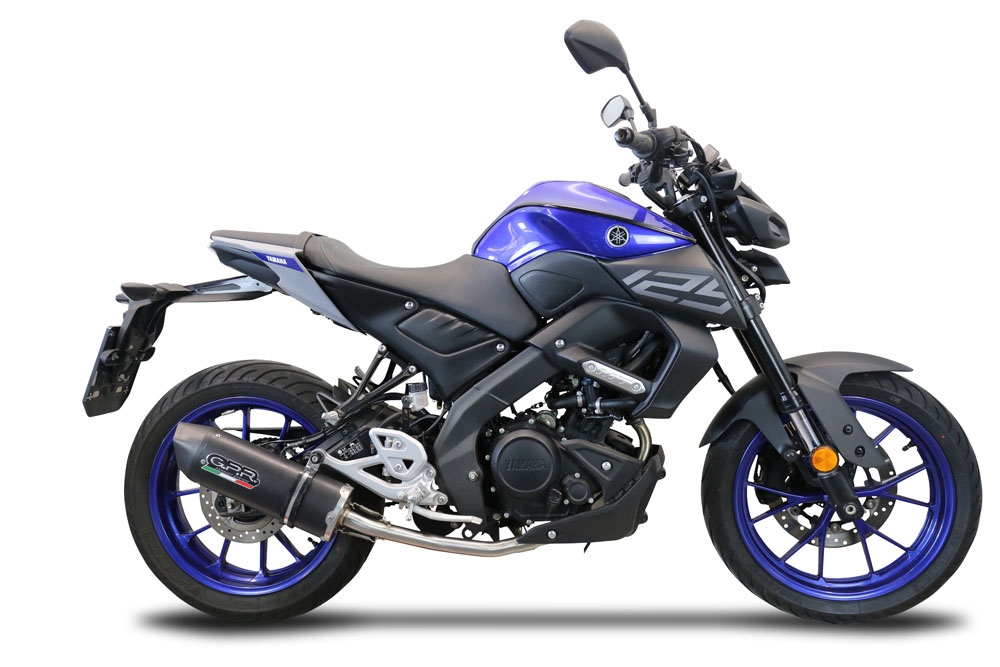 GPR exhaust compatible with  Yamaha Mt 125 2020-2020, Furore Evo4 Nero, Homologated legal full system exhaust, including removable db killer and catalyst 