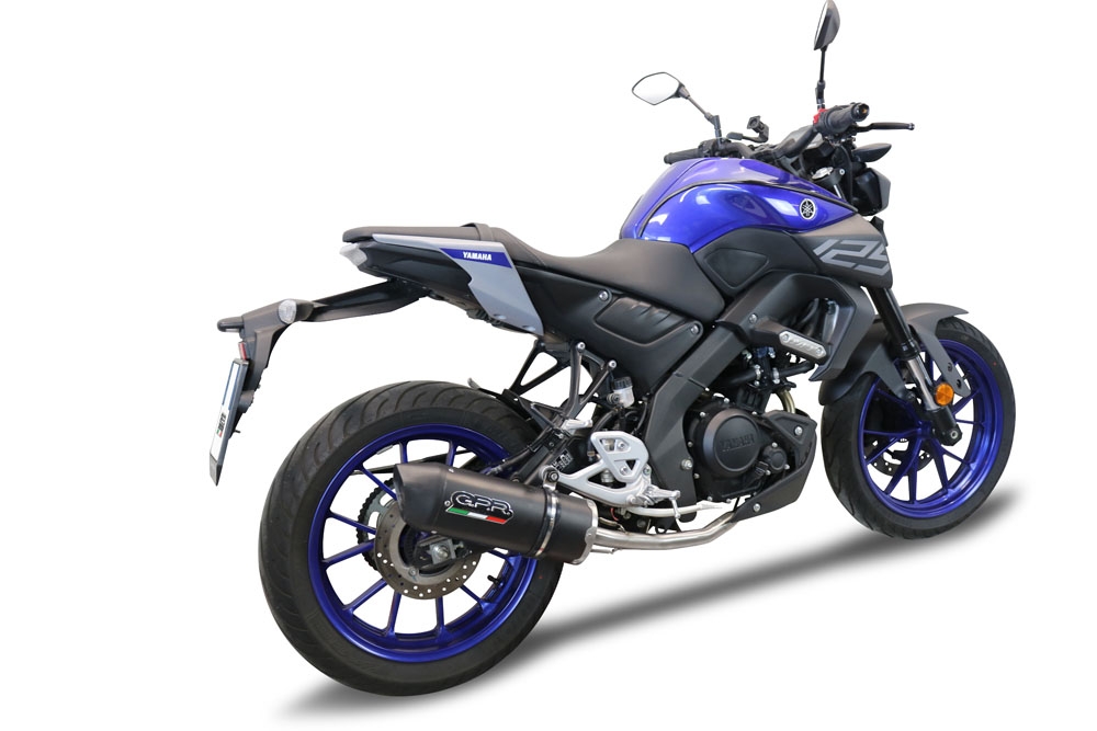 GPR exhaust compatible with  Yamaha Mt 125 2020-2020, Furore Evo4 Nero, Homologated legal full system exhaust, including removable db killer and catalyst 