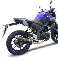 GPR exhaust compatible with  Yamaha Mt 125 2020-2020, Furore Evo4 Nero, Homologated legal full system exhaust, including removable db killer and catalyst 