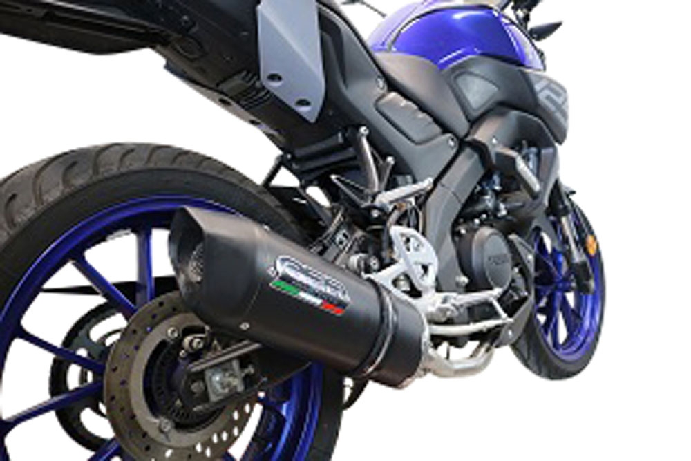 GPR exhaust compatible with  Yamaha Mt 125 2020-2020, Furore Evo4 Nero, Homologated legal full system exhaust, including removable db killer and catalyst 