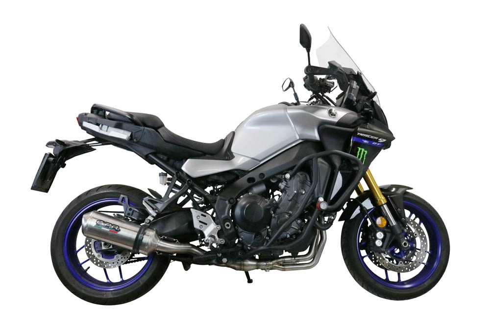 GPR exhaust compatible with  Yamaha Tracer 9 2021-2024, Satinox , Homologated legal full system exhaust, including removable db killer and catalyst 