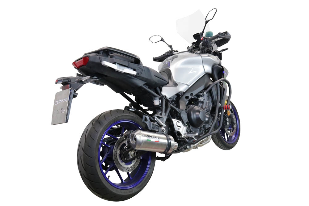 GPR exhaust compatible with  Yamaha Tracer 9 2021-2024, Satinox , Homologated legal full system exhaust, including removable db killer and catalyst 