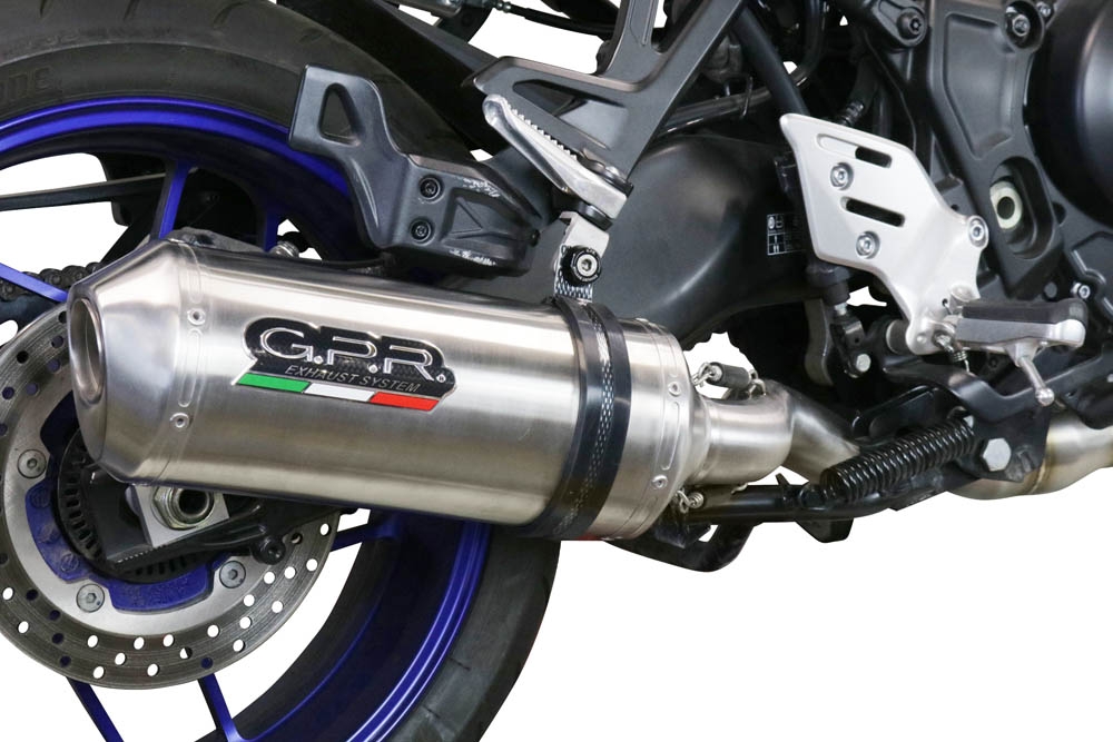 GPR exhaust compatible with  Yamaha Tracer 9 2021-2024, Satinox , Homologated legal full system exhaust, including removable db killer and catalyst 