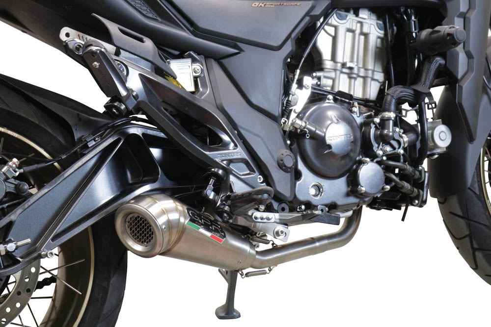 GPR exhaust compatible with  Zontes 350 T2 ADV 2022-2024, Powercone Evo, full system exhaust legal for UK and non-EU countries including removable db killer 