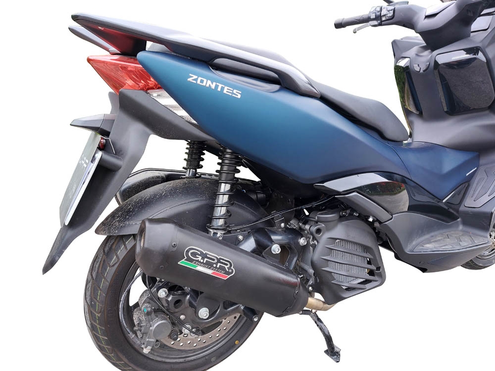 GPR exhaust compatible with  Zontes M 125 2022-2024, Pentaroad Black, Homologated legal full system exhaust, including removable db killer and catalyst 