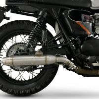 GPR exhaust compatible with  Triumph BONNEVILLE T100 2001-2014, Deeptone Inox, Dual Homologated legal slip-on exhaust including removable db killers and link pipes 