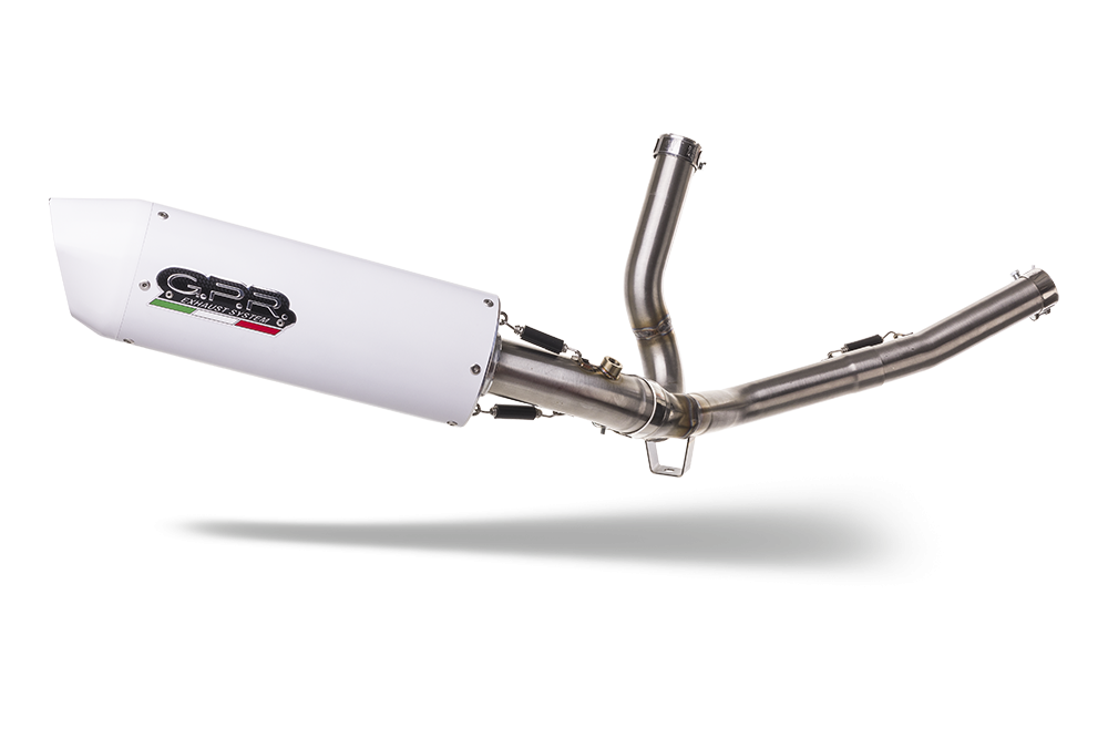 GPR exhaust compatible with  Suzuki V-Strom DL650 2012-2016, Albus Ceramic, Homologated legal Mid-full system exhaust, including removable db killer and catalyst  