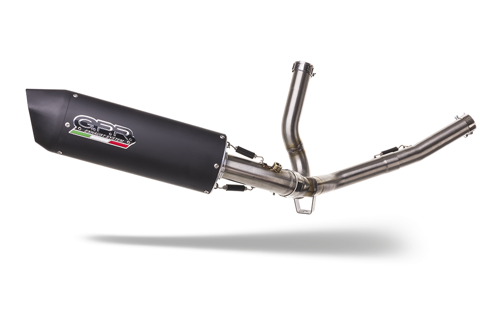 GPR exhaust compatible with  Suzuki Sv 650 - S 2003-2010, Furore Nero, Homologated legal Mid-full system exhaust, including removable db killer and catalyst  