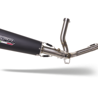 GPR exhaust compatible with  Suzuki V-Strom 650 2021-2024, GP Evo4 Black Titanium, Homologated legal Mid-full system exhaust, including removable db killer and catalyst  