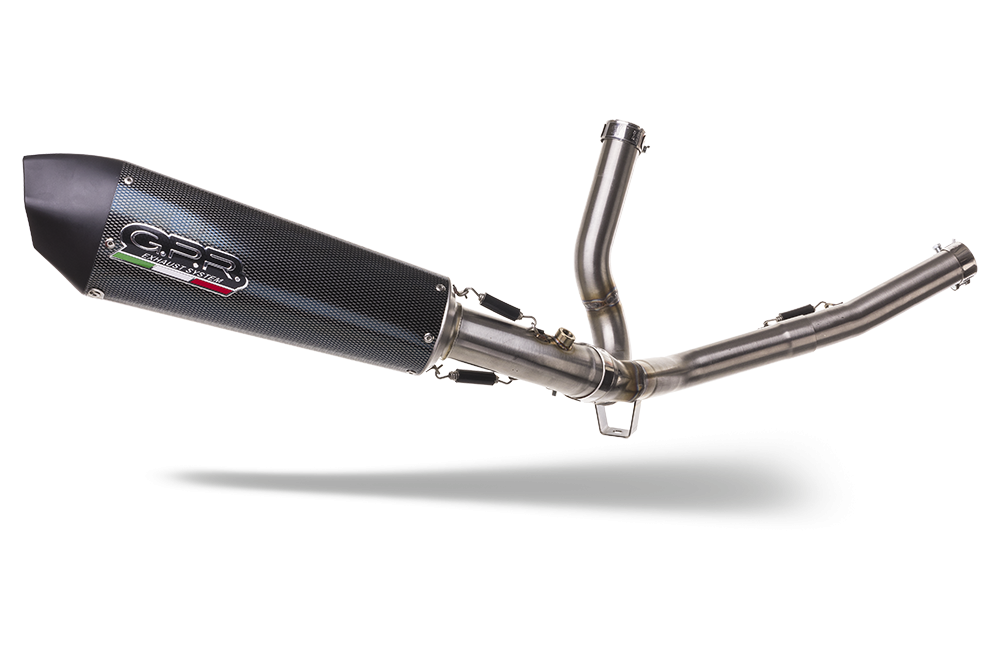 GPR exhaust compatible with  Suzuki V-Strom 650 2021-2024, GP Evo4 Poppy, Homologated legal Mid-full system exhaust, including removable db killer and catalyst  