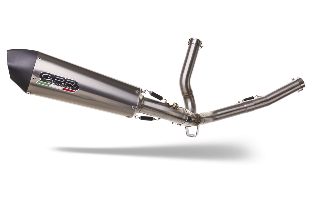 GPR exhaust compatible with  Suzuki V-Strom DL650 2004-2011, Gpe Ann. titanium, Homologated legal Mid-full system exhaust, including removable db killer and catalyst  