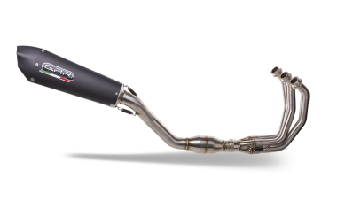 GPR exhaust compatible with  Triumph Daytona 660 2023-2025, GP Evo4 Black Titanium, Homologated legal full system exhaust, including removable db killer and catalyst 