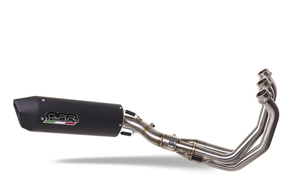 GPR exhaust compatible with  Yamaha Mt-09 Tracer 900 2015-2016, Furore Nero, Homologated legal full system exhaust, including removable db killer 