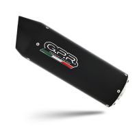 GPR exhaust compatible with  Kawasaki Versys 650 2006-2014, Furore Nero, Homologated legal slip-on exhaust including removable db killer and link pipe 