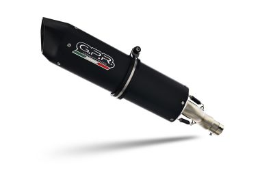 GPR exhaust compatible with  Suzuki Burgman An 650 2013-2016, Furore Nero, Homologated legal full system exhaust, including removable db killer and catalyst 