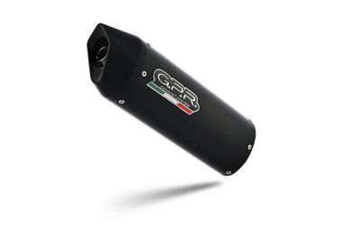 GPR exhaust compatible with  Kawasaki Versys 650 2006-2014, Furore Nero, Homologated legal slip-on exhaust including removable db killer and link pipe 