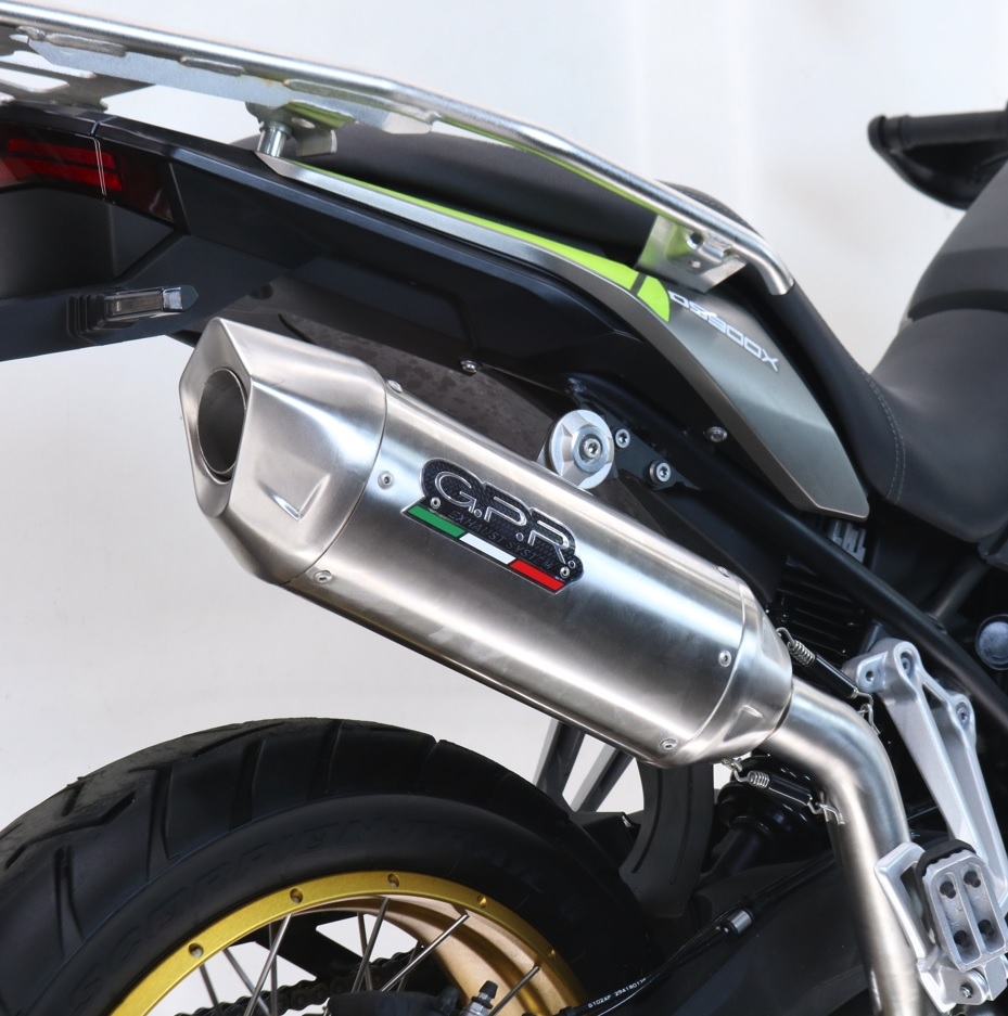 GPR exhaust compatible with  Triumph Tiger 900 GT / Pro / Rally Pro 2024-2025, Furore-X Acciaio Inox, Homologated legal slip-on exhaust including removable db killer and link pipe 