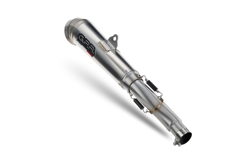 GPR exhaust compatible with  Benelli Leoncino 500 Trail 2017-2024, Powercone Evo, Homologated legal slip-on exhaust including removable db killer and link pipe 