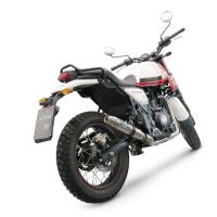 GPR exhaust compatible with  Royal Enfield Scram 411 2022-2024, Deeptone Inox, Slip-on exhaust legal for UK and non-EU markets including link pipe and removable db killer 