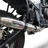 GPR exhaust compatible with  Royal Enfield Scram 411 2022-2024, Deeptone Inox, Slip-on exhaust legal for UK and non-EU markets including link pipe and removable db killer 